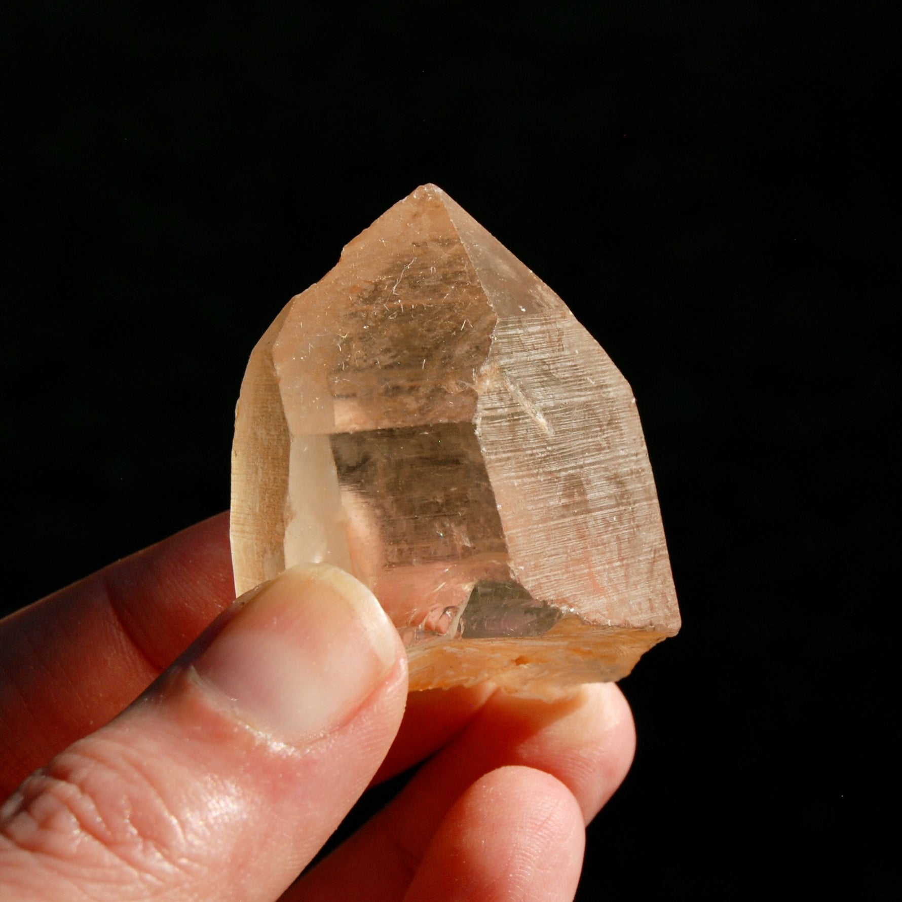 Peach Lemurian Seed Quartz Crystal