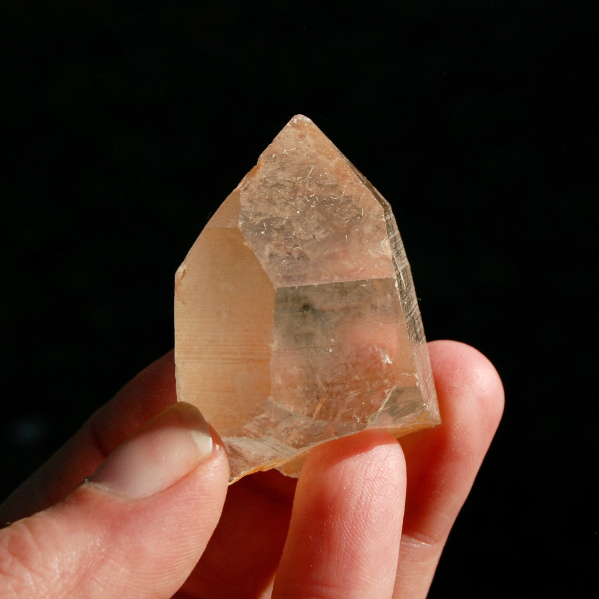 Peach Lemurian Seed Quartz Crystal