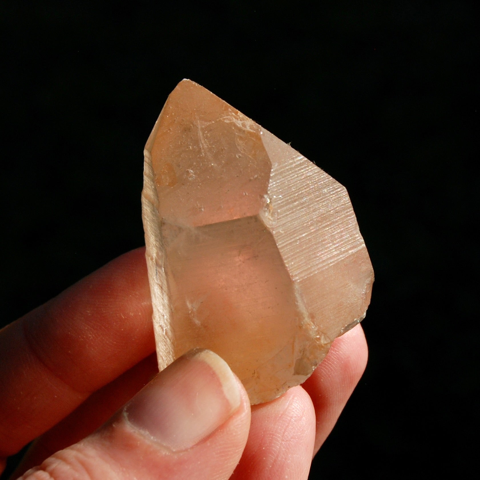 Peach Lemurian Seed Quartz Crystal