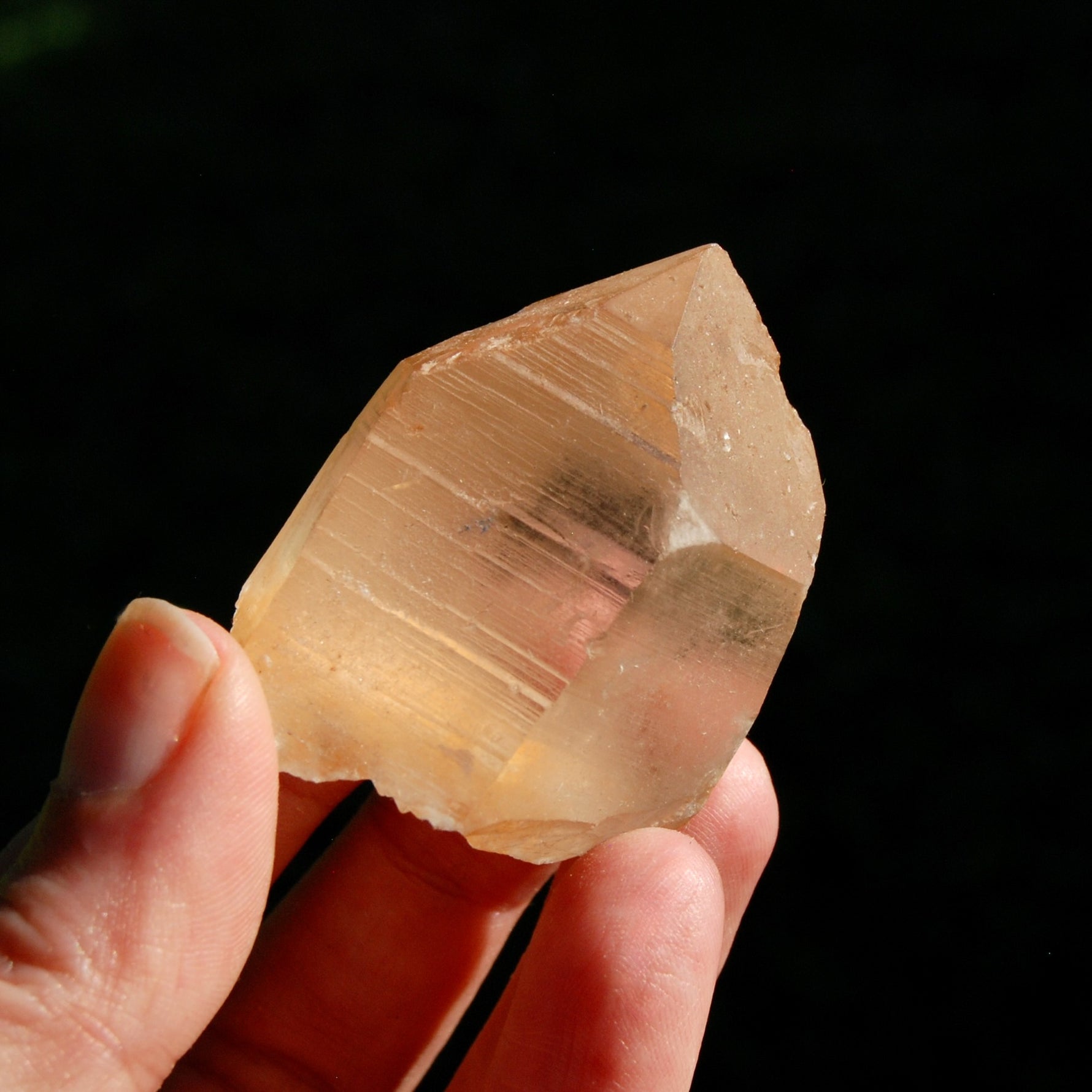 Peach Lemurian Seed Quartz Crystal