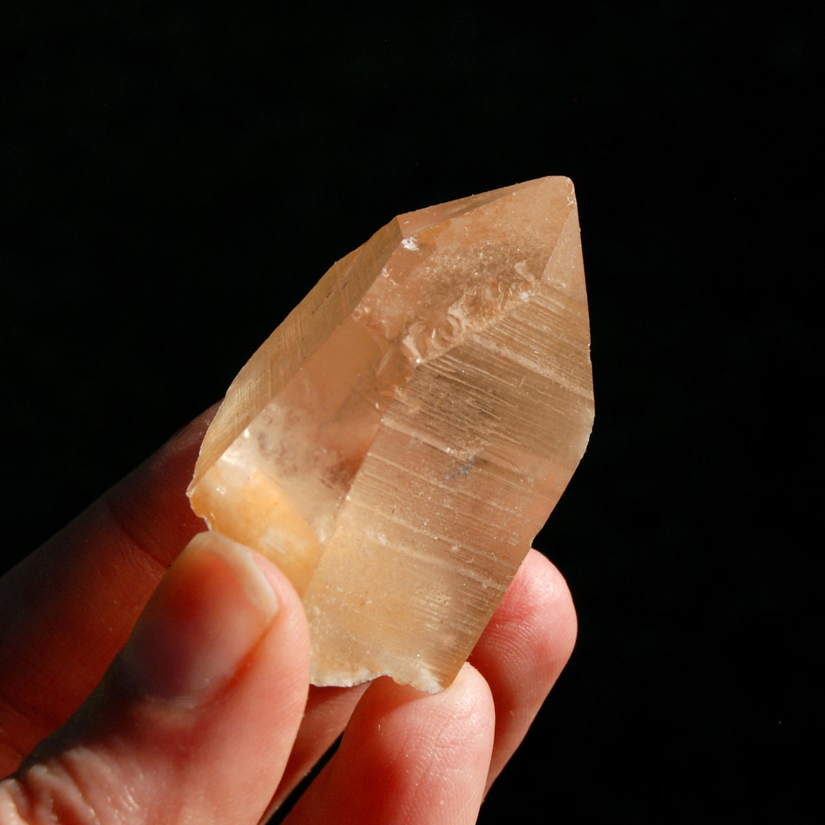 Peach Lemurian Seed Quartz Crystal