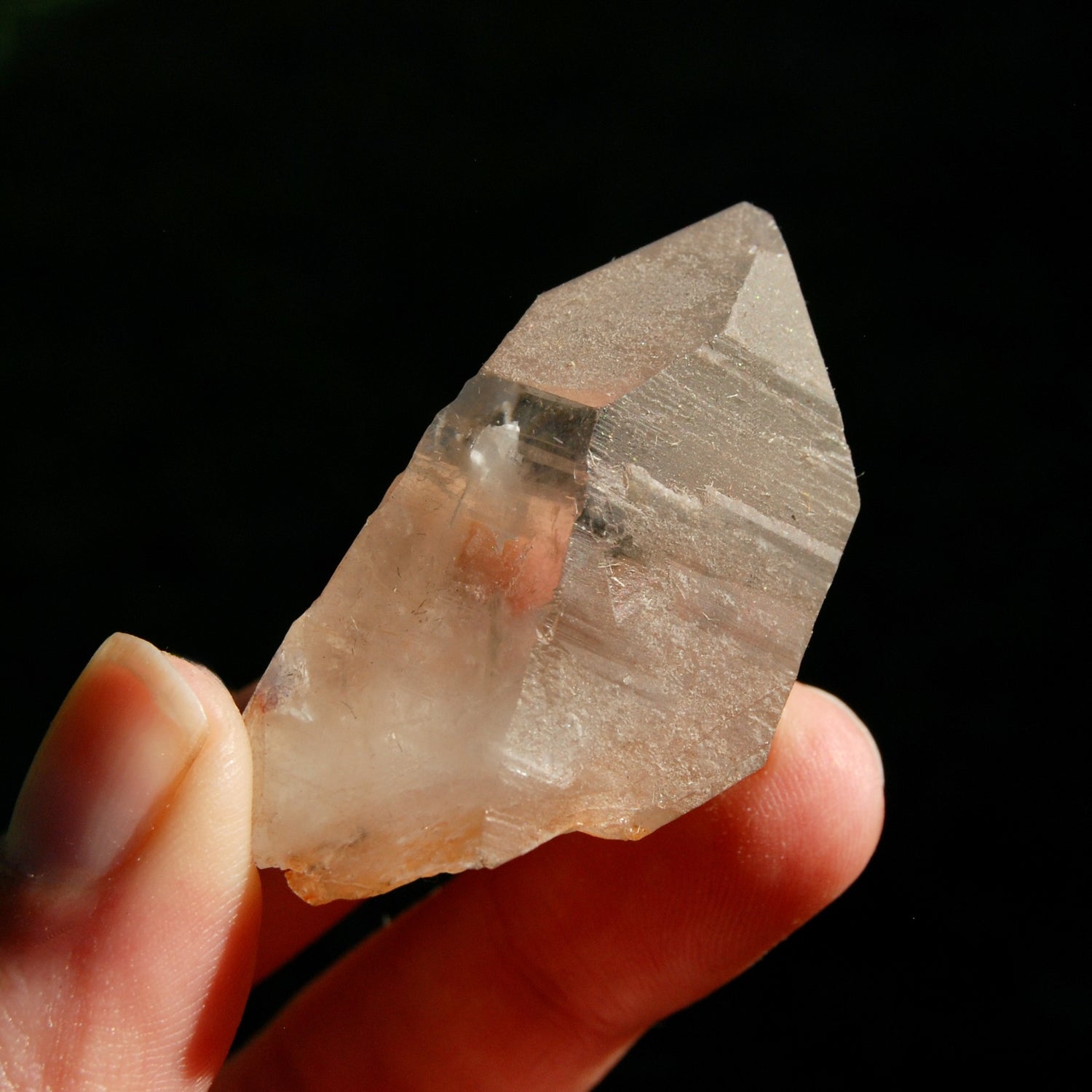 Record Keeper Pink Shadow Lemurian Seed Quartz Crystal, Brazil