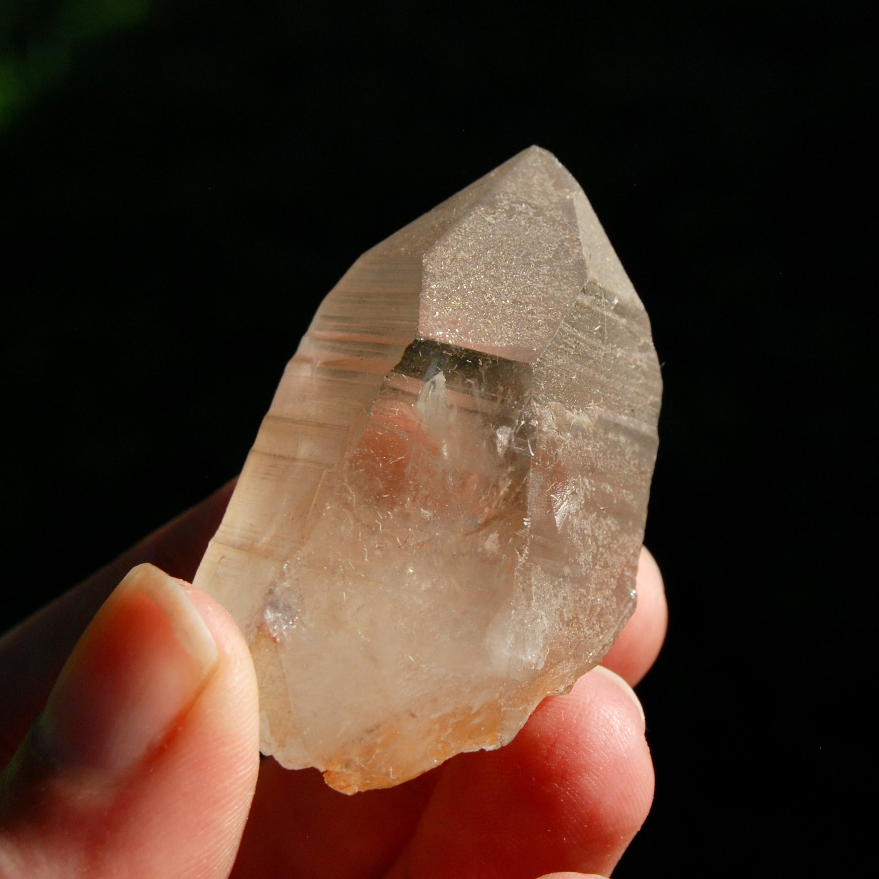 Record Keeper Pink Shadow Lemurian Seed Quartz Crystal, Brazil
