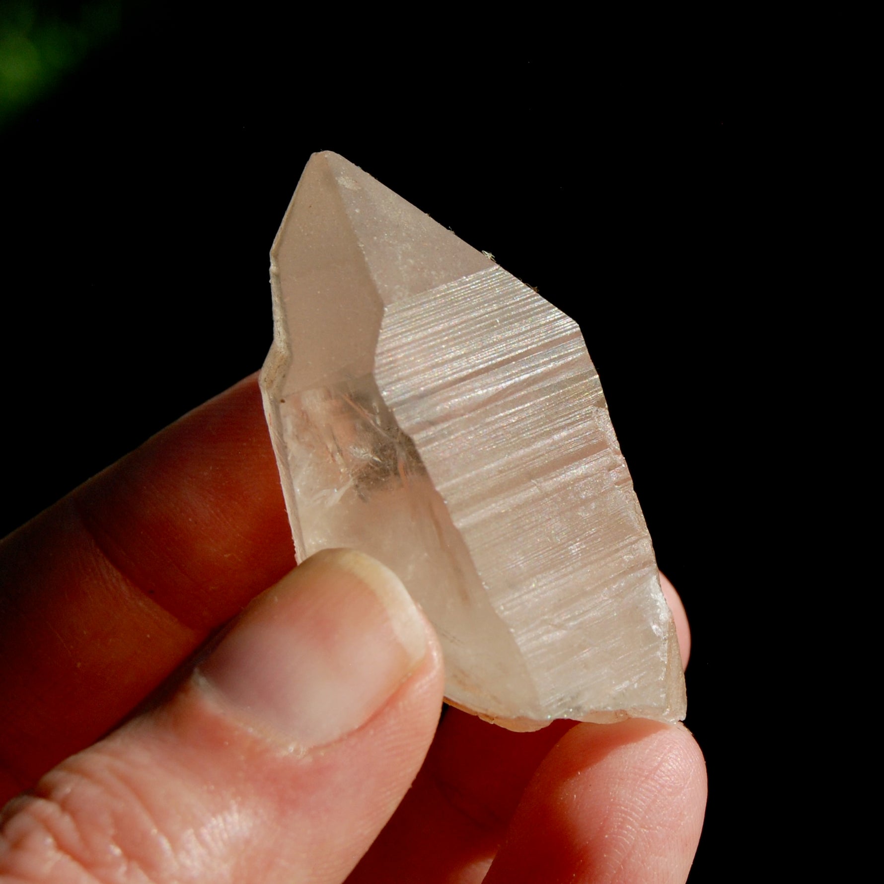 Record Keeper Pink Shadow Lemurian Seed Quartz Crystal, Brazil