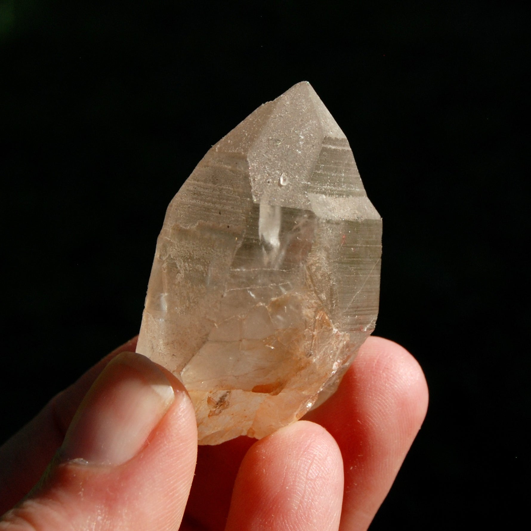 Record Keeper Pink Shadow Lemurian Seed Quartz Crystal, Brazil