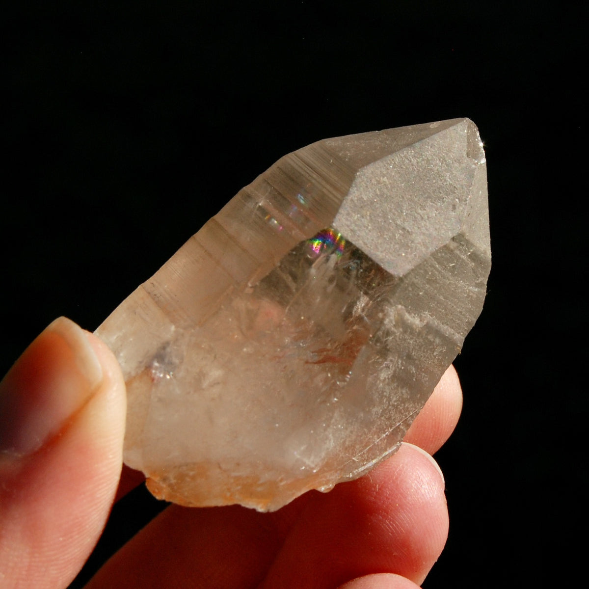 Record Keeper Pink Shadow Lemurian Seed Quartz Crystal, Brazil