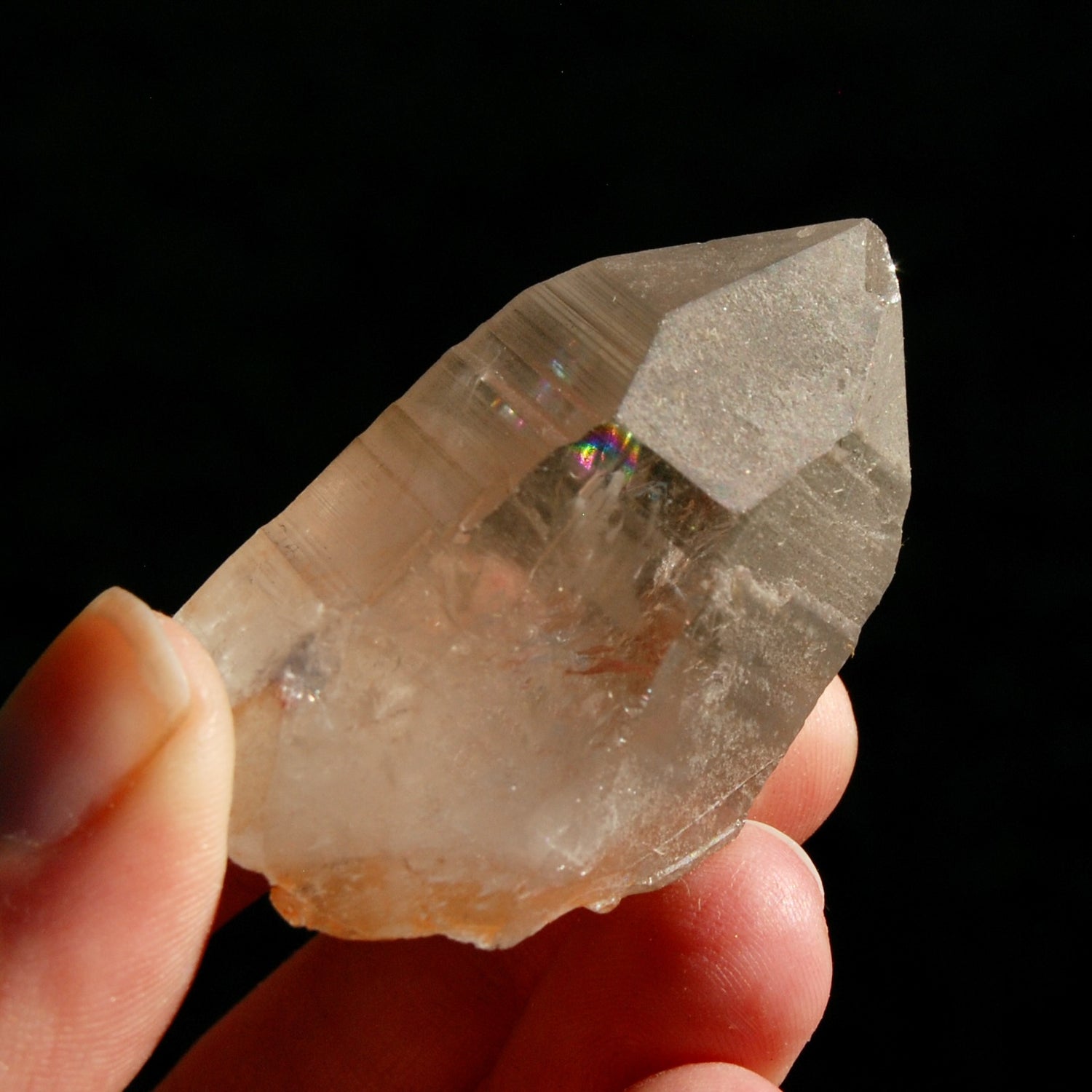Record Keeper Pink Shadow Lemurian Seed Quartz Crystal, Brazil