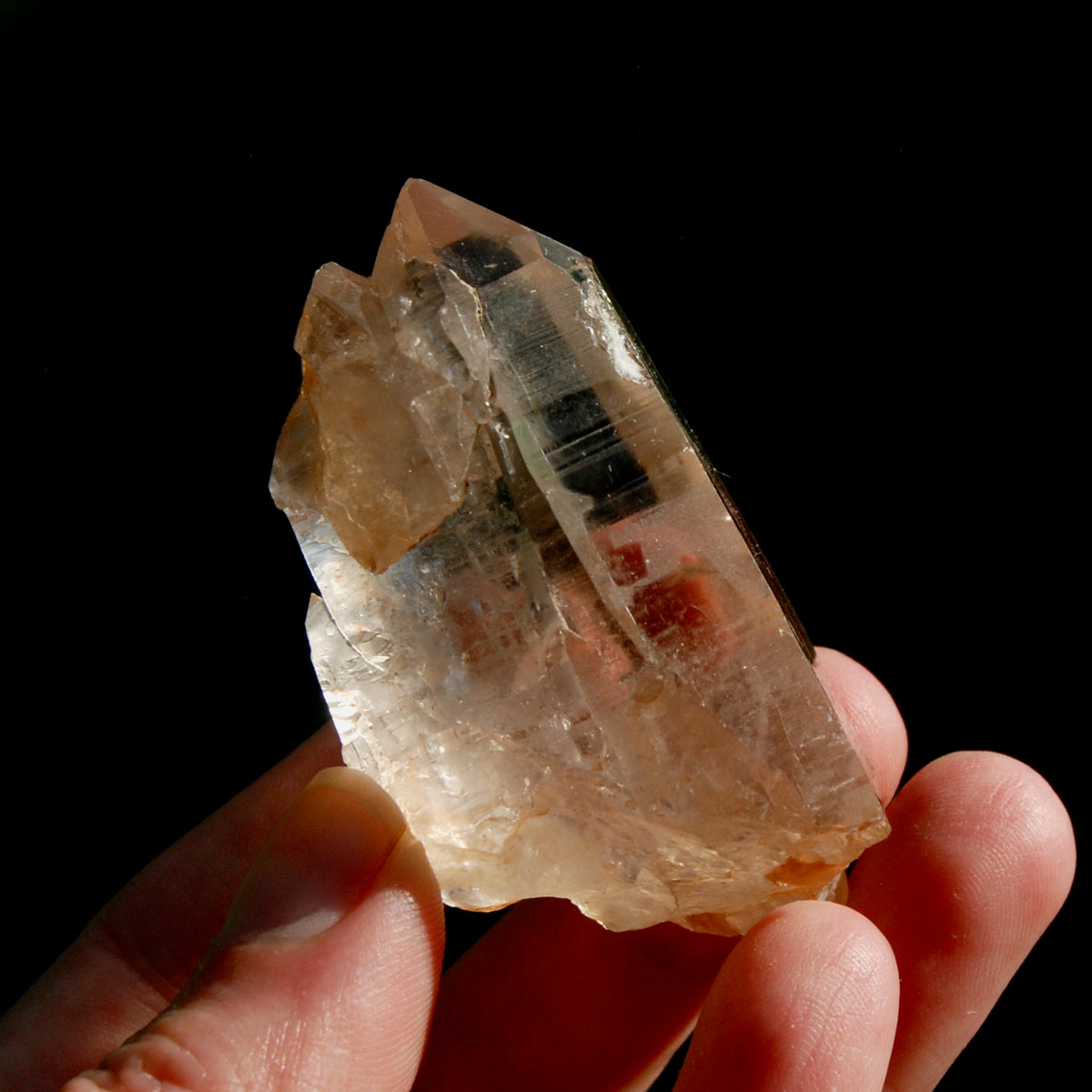 Tantric Twin Triplet Pink Shadow Lemurian Seed Quartz Crystal Starbrary