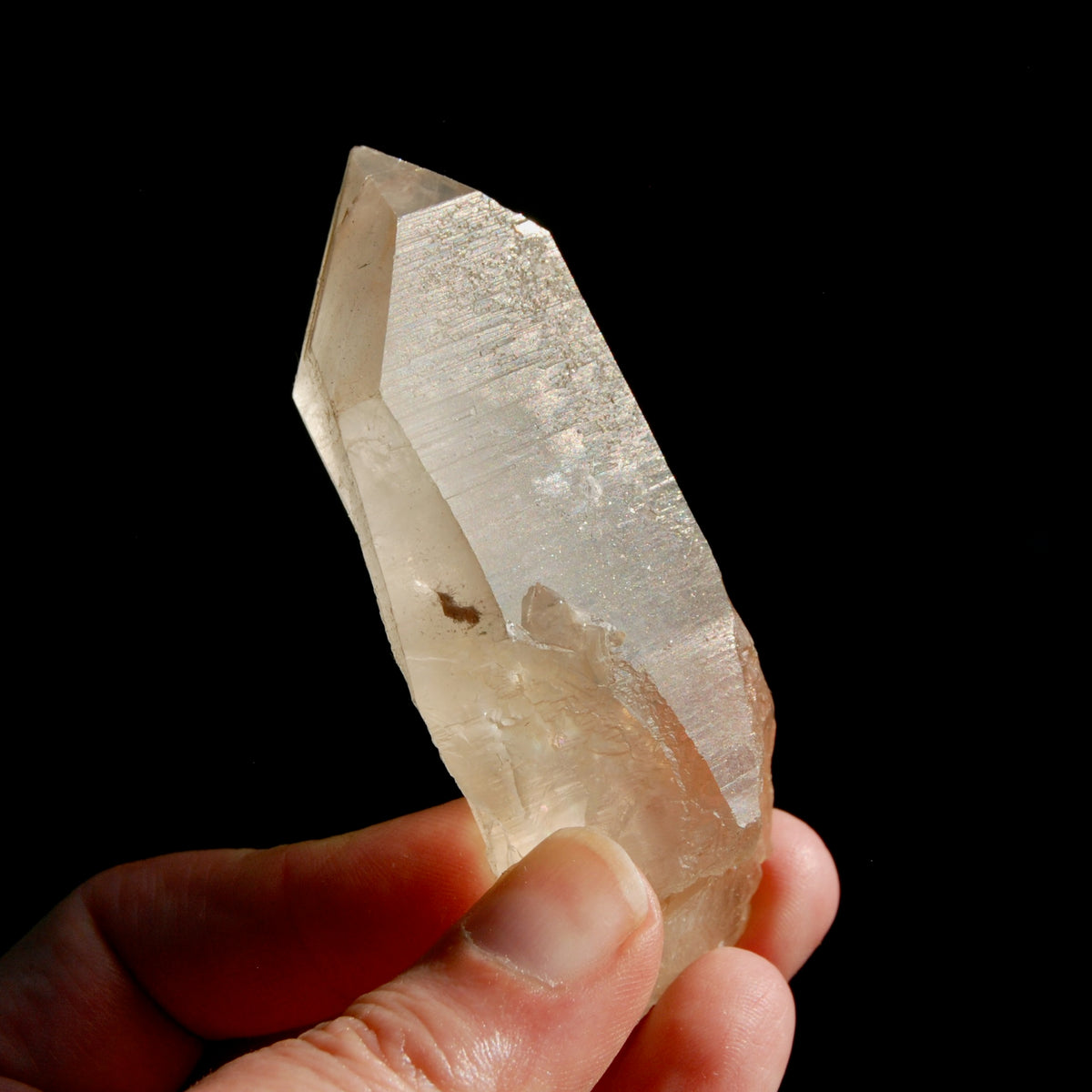 Isis Face Tantric Twin Pink Shadow Lemurian Seed Quartz Crystal, Record Keeper Lemurian Starbrary