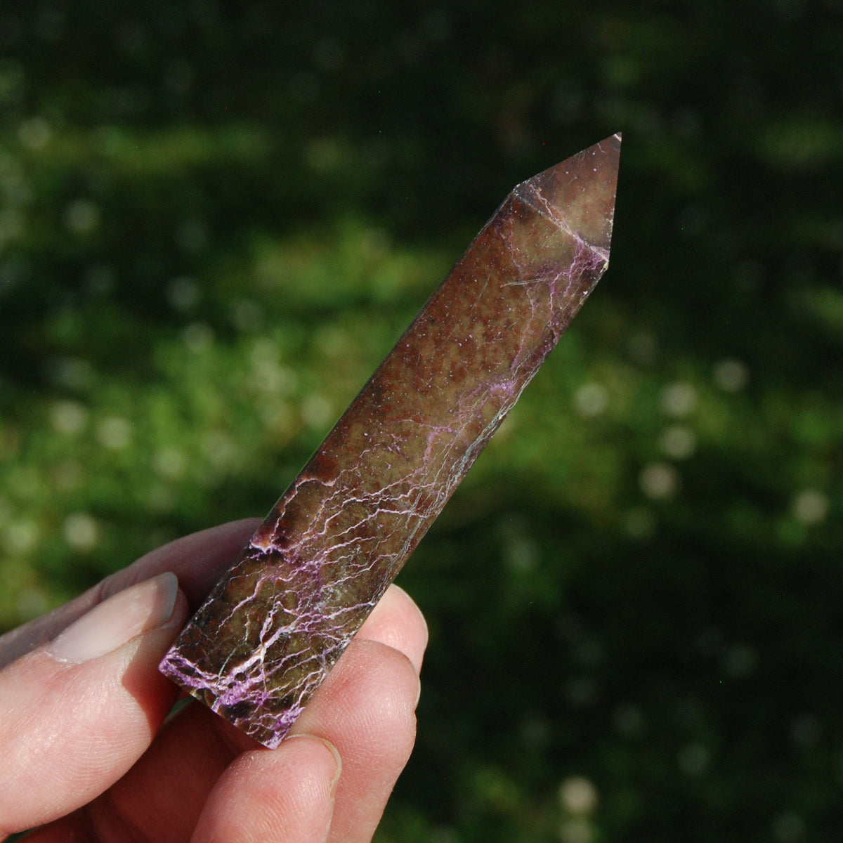Atlantisite Stichtite Serpentine Crystal Tower, Atlantasite crystal tower