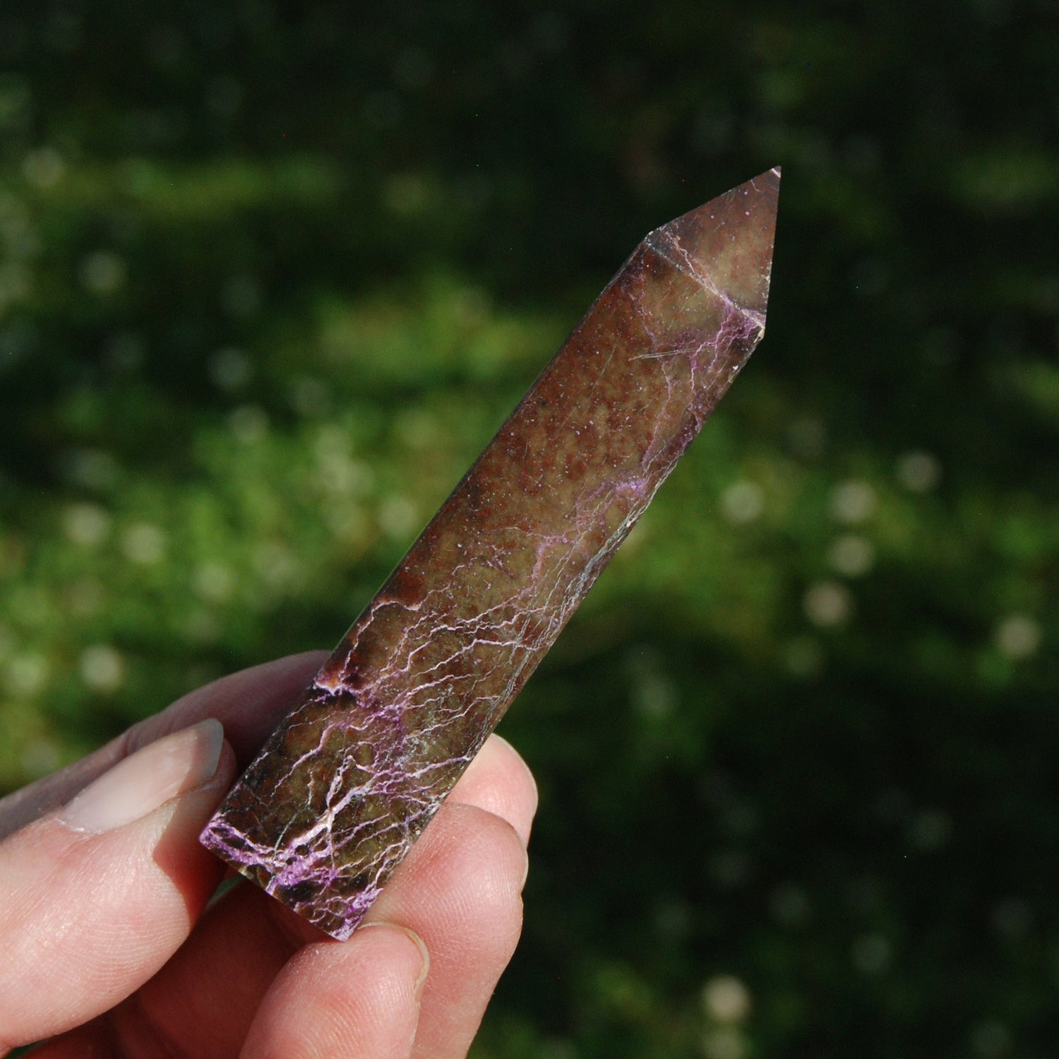Atlantisite Stichtite Serpentine Crystal Tower, Atlantasite crystal tower