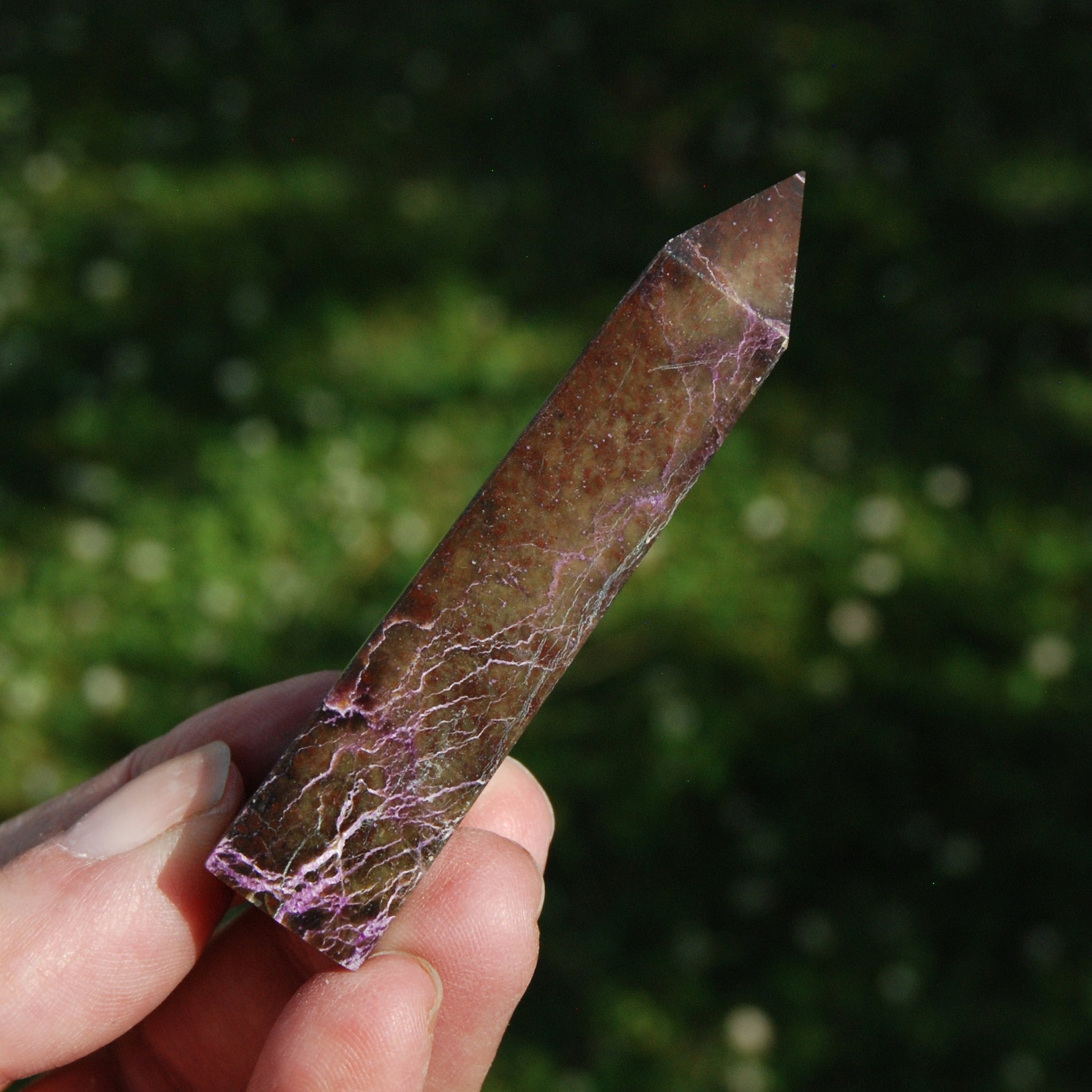 Atlantisite Stichtite Serpentine Crystal Tower, Atlantasite crystal tower