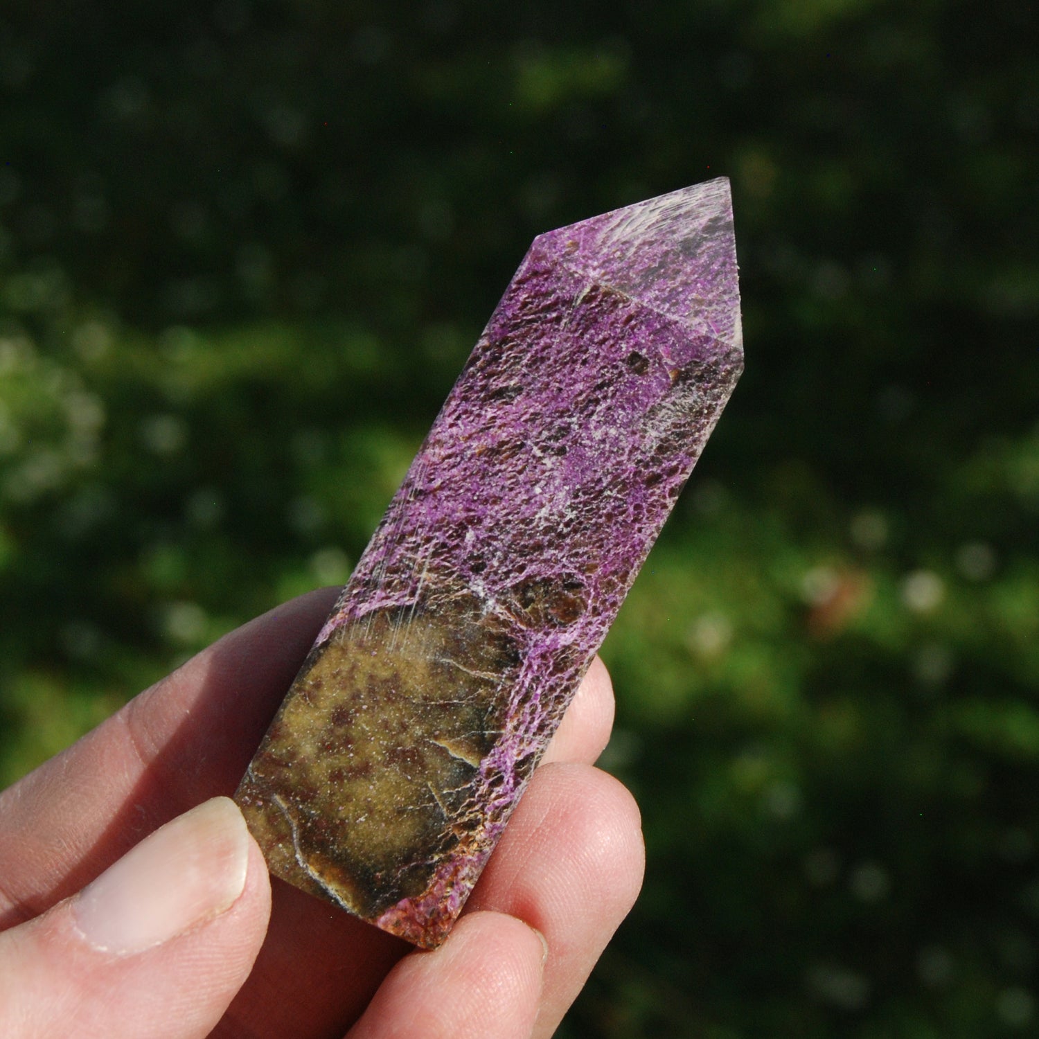Atlantisite Stichtite Serpentine Crystal Tower, Atlantasite crystal tower