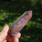 Atlantasite crystal tower, Atlantisite Stichtite Serpentine Crystal Tower