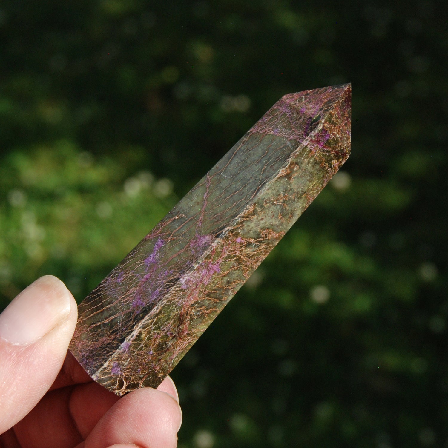 Atlantisite Crystal Tower, Atlantasite Stichtite Serpentine Crystal Tower
