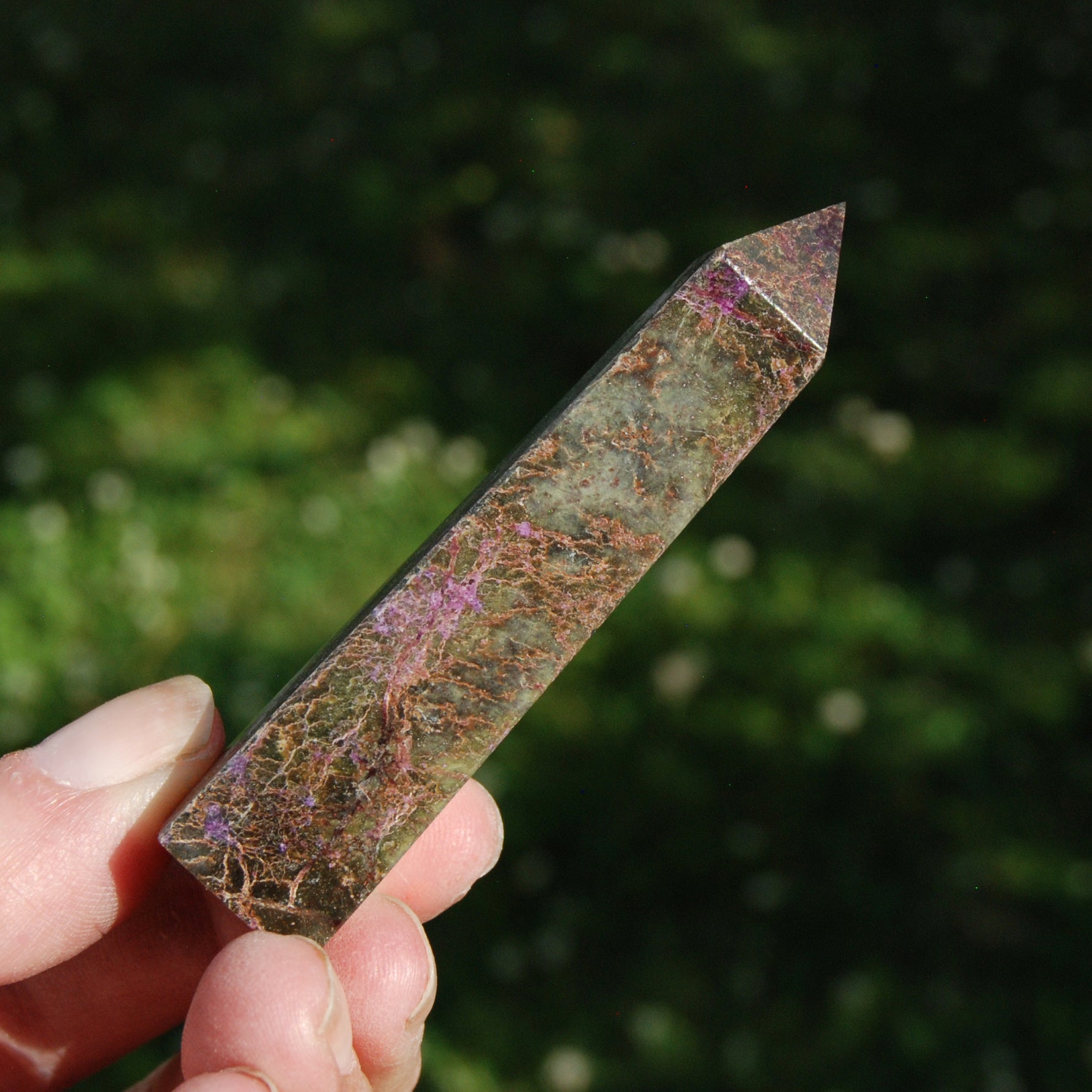 Atlantisite Crystal Tower, Atlantasite Stichtite Serpentine Crystal Tower