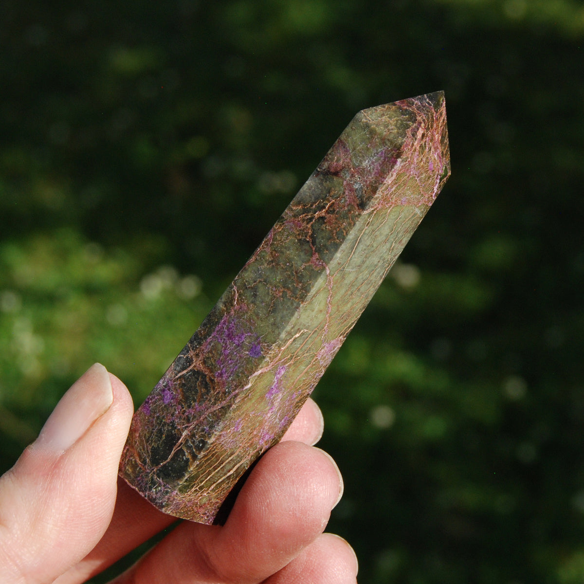 Atlantisite Crystal Tower, Atlantasite Stichtite Serpentine Crystal Tower