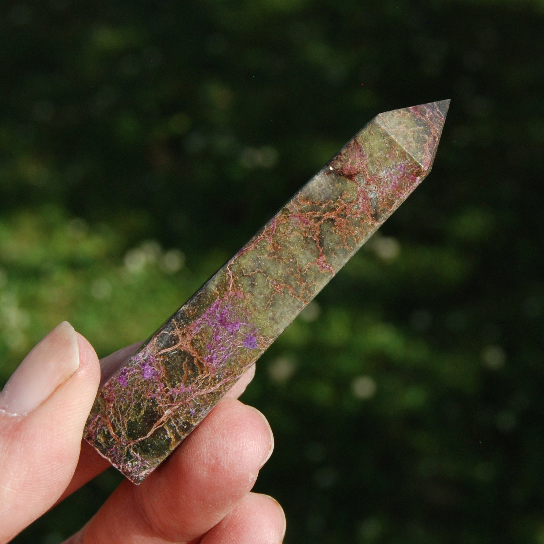 Atlantisite Crystal Tower, Atlantasite Stichtite Serpentine Crystal Tower
