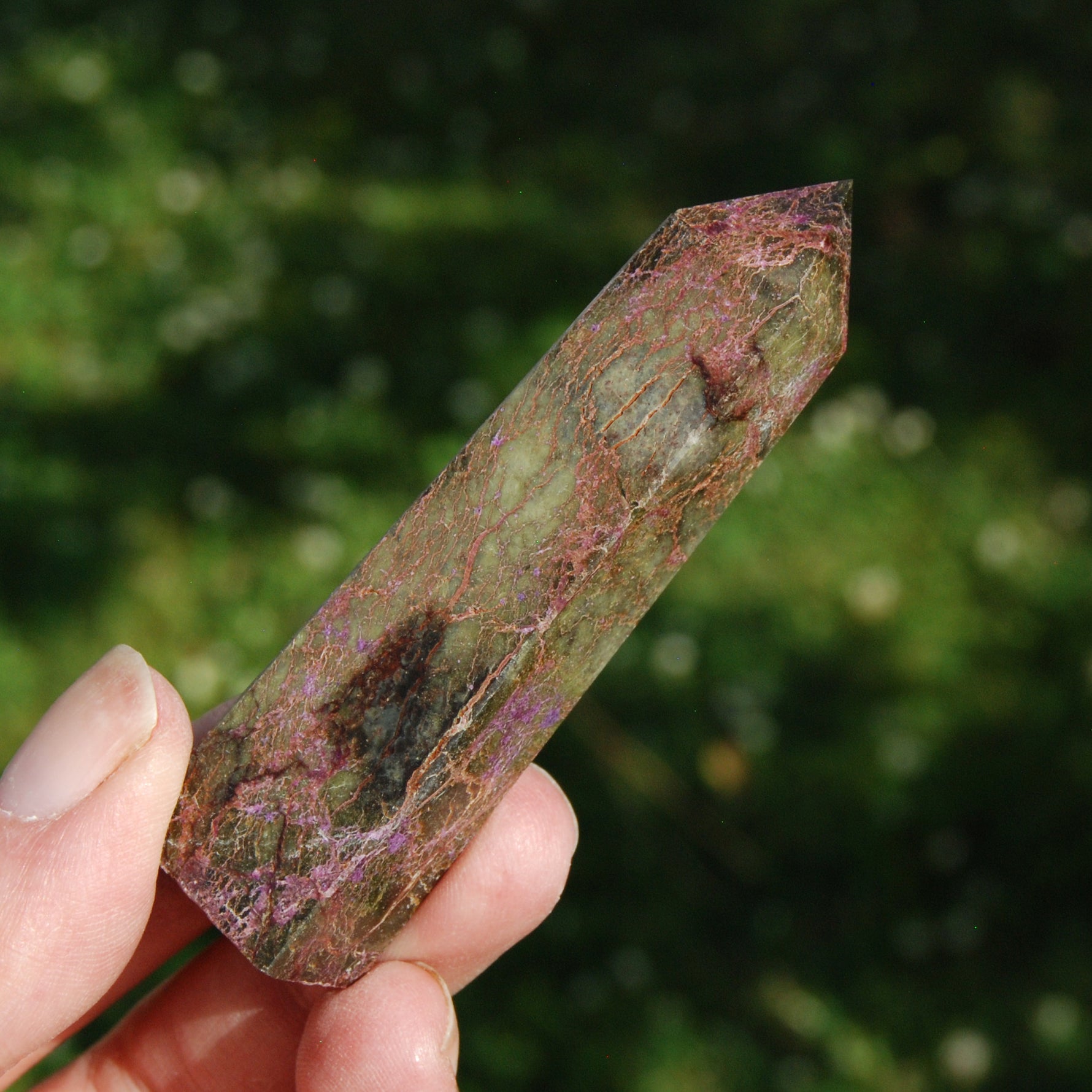 Atlantisite Crystal Tower, Atlantasite Stichtite Serpentine Crystal Tower