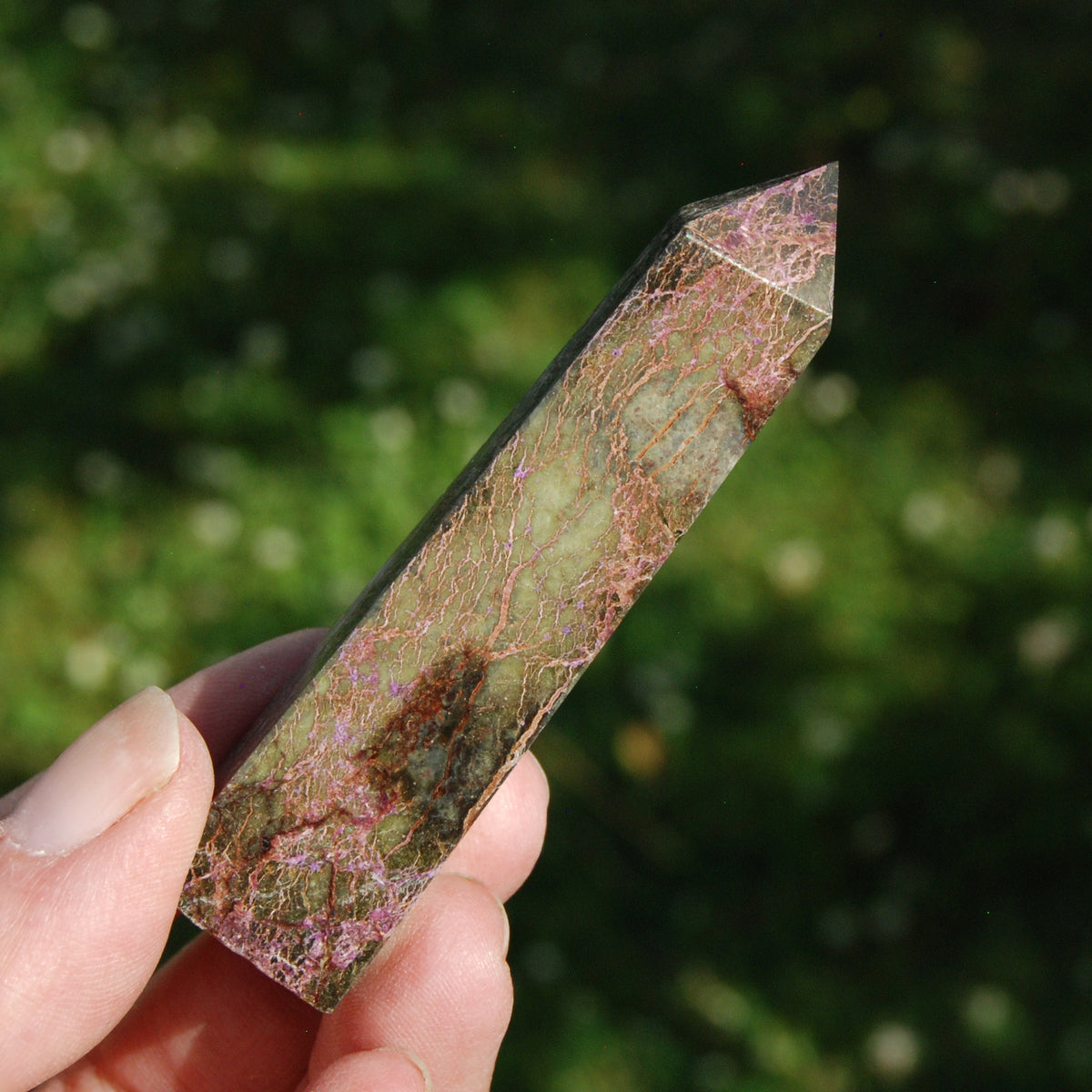 Atlantisite Crystal Tower, Atlantasite Stichtite Serpentine Crystal Tower