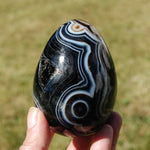 Sardonyx Crystal Egg, Sulemani Agate Egg, Eye of Shiva Egg