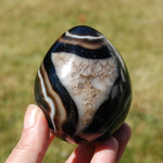 Sardonyx Crystal Egg, Sulemani Agate Egg, Eye of Shiva Egg