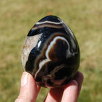 Sardonyx Crystal Egg, Sulemani Agate Egg, Eye of Shiva Egg