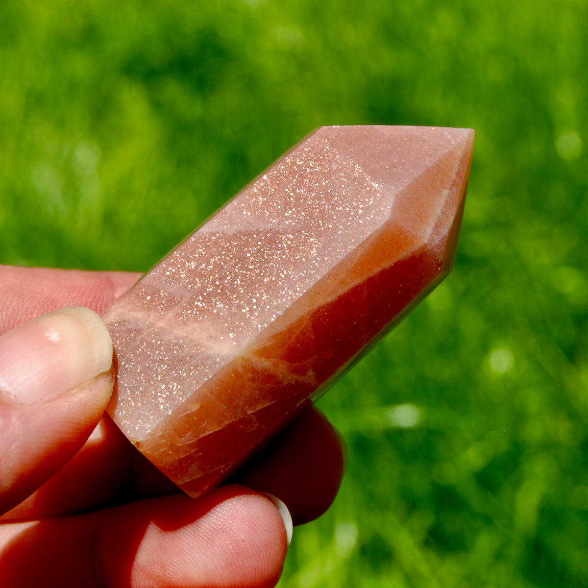 AAA Sunstone Crystal Tower - 2.1in 54g Top Quality Gem Sunstone Polished Point 