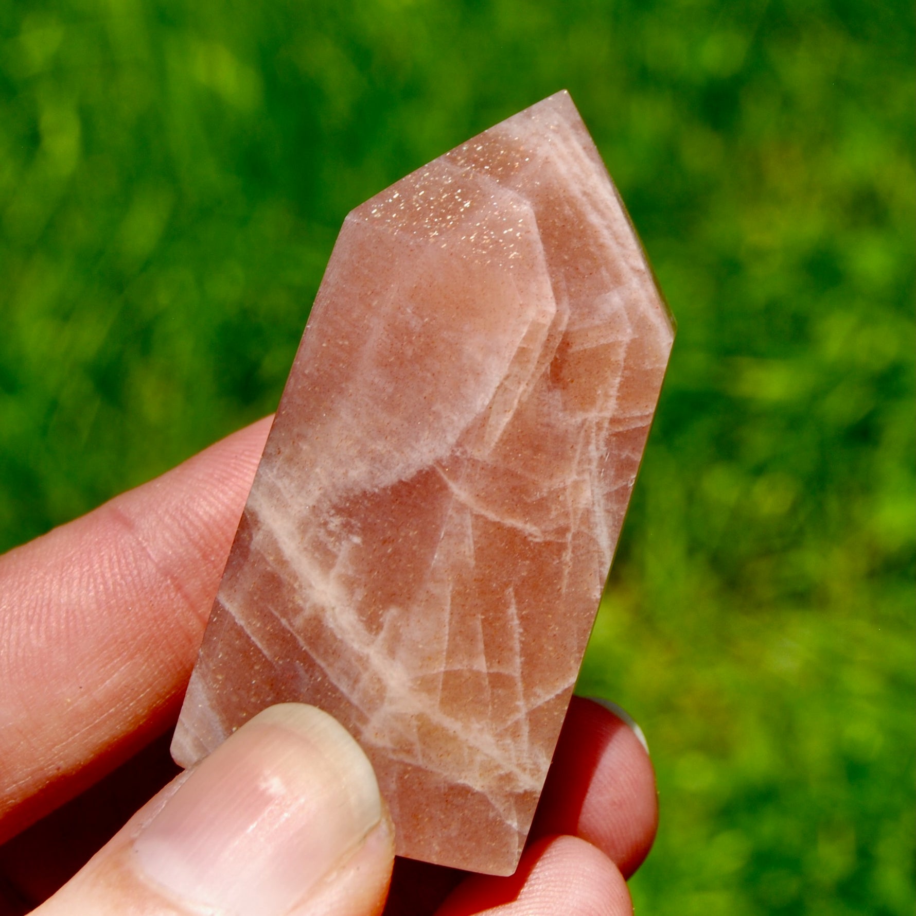 AAA Sunstone Crystal Tower - 2.1in 54g Top Quality Gem Sunstone Polished Point 