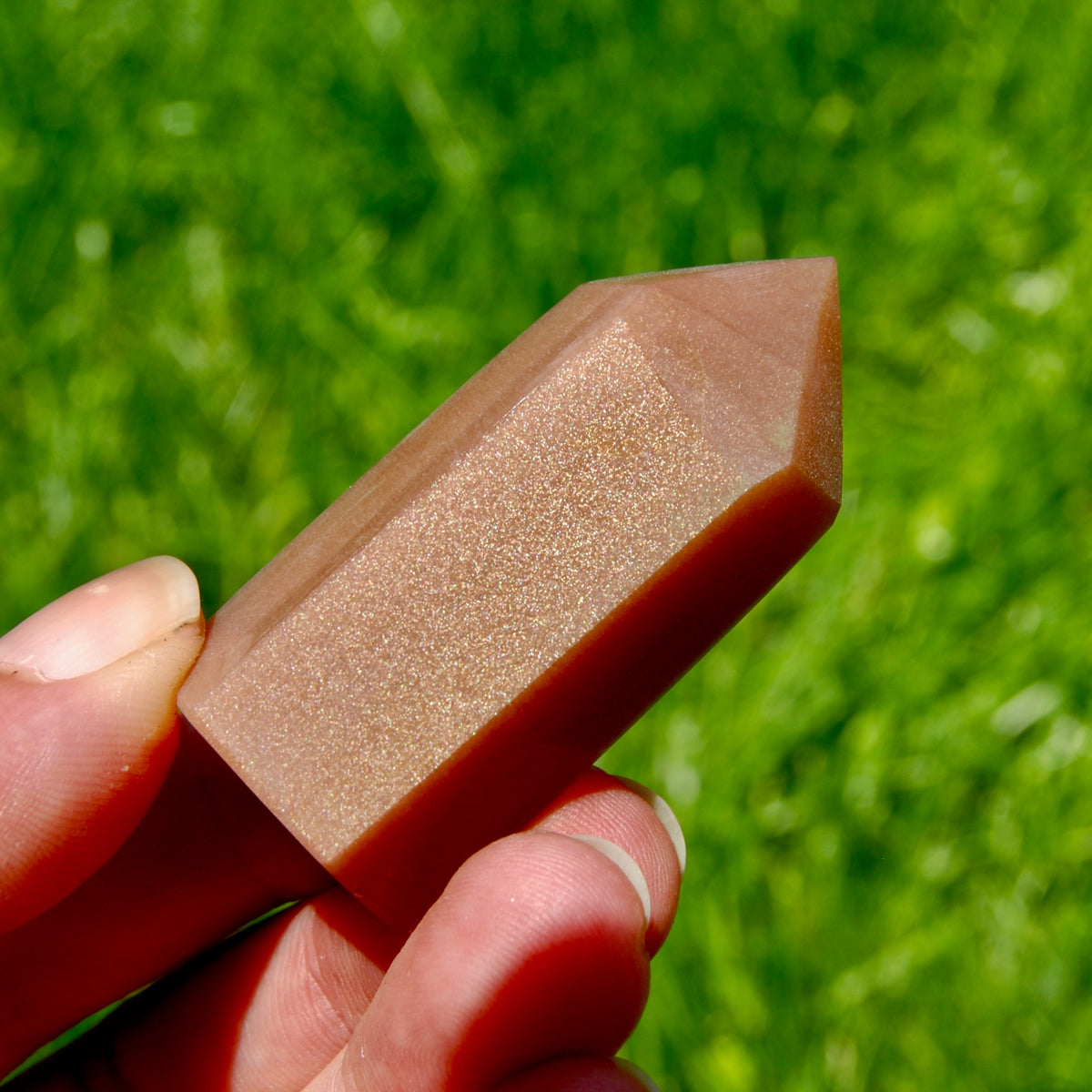 AAA Sunstone Crystal Tower - 2.1in 48g Top Quality Gem Sunstone Polished Point 