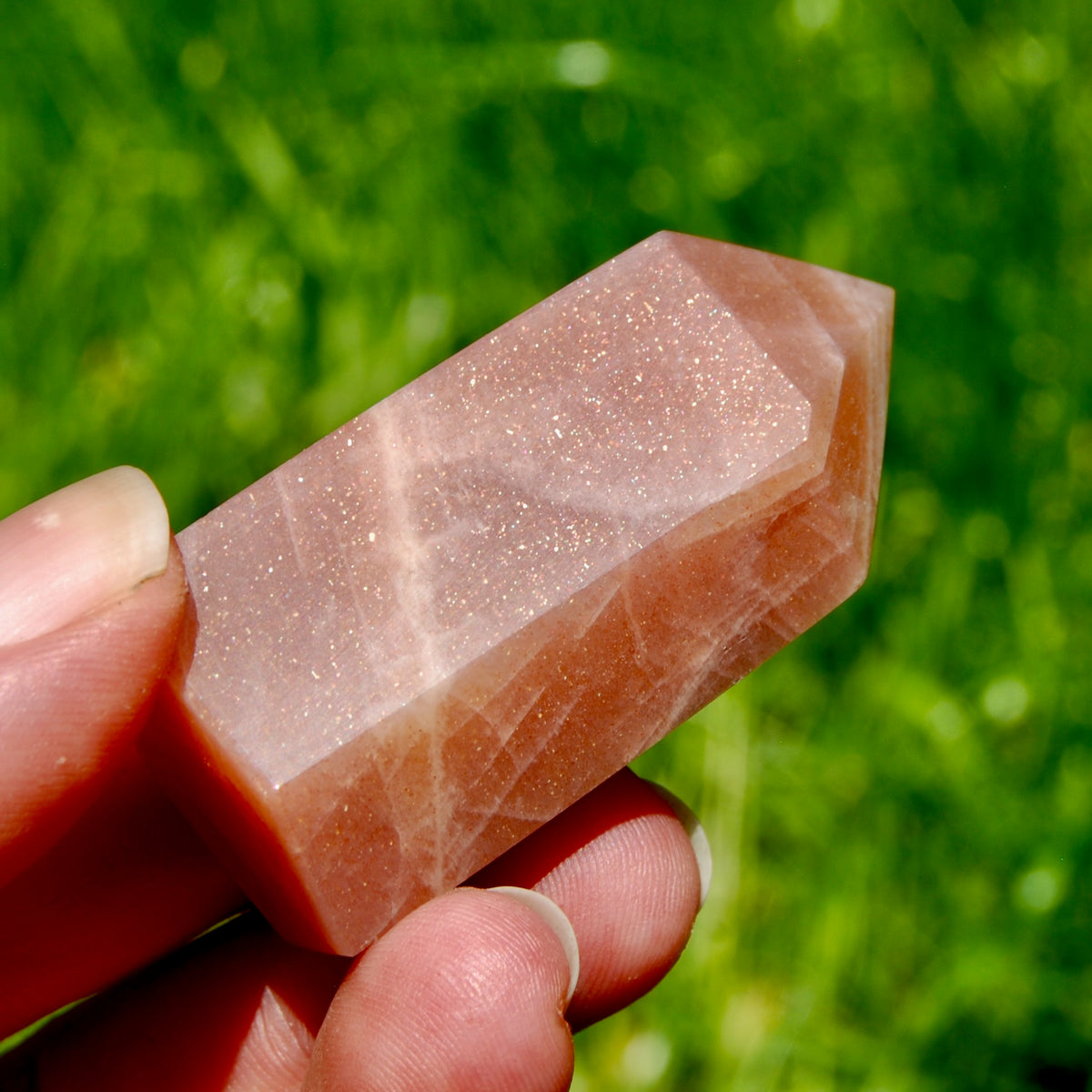AAA Sunstone Crystal Tower - 2.1in 54g Top Quality Gem Sunstone Polished Point 