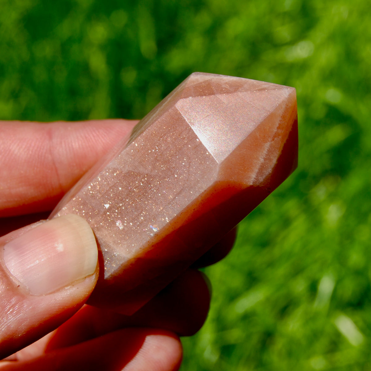 AAA Sunstone Crystal Tower - 2.1in 54g Top Quality Gem Sunstone Polished Point 
