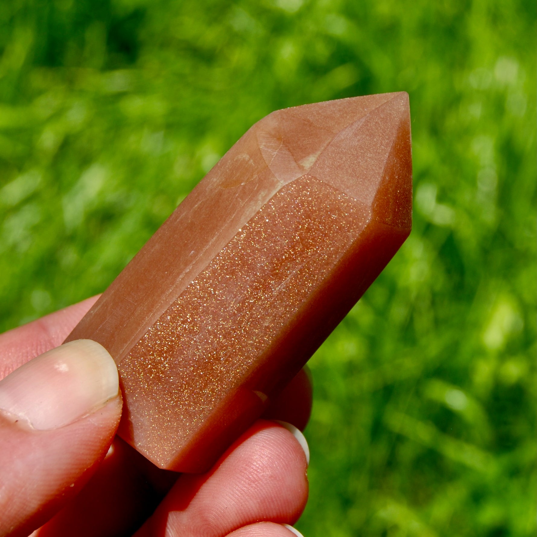 AAA Sunstone Crystal Tower - 2.1in 48g Top Quality Gem Sunstone Polished Point 