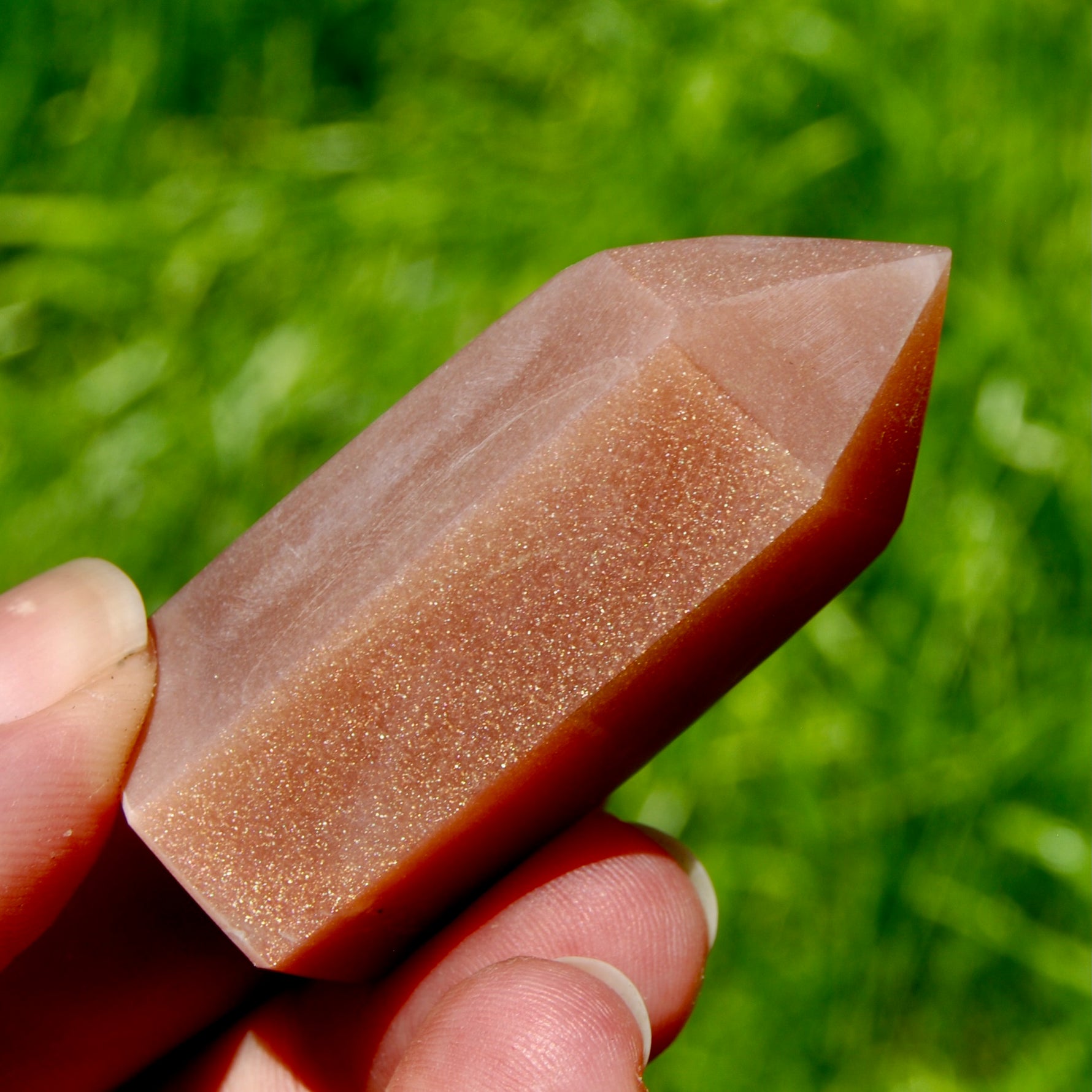 AAA Sunstone Crystal Tower - 2.1in 48g Top Quality Gem Sunstone Polished Point 