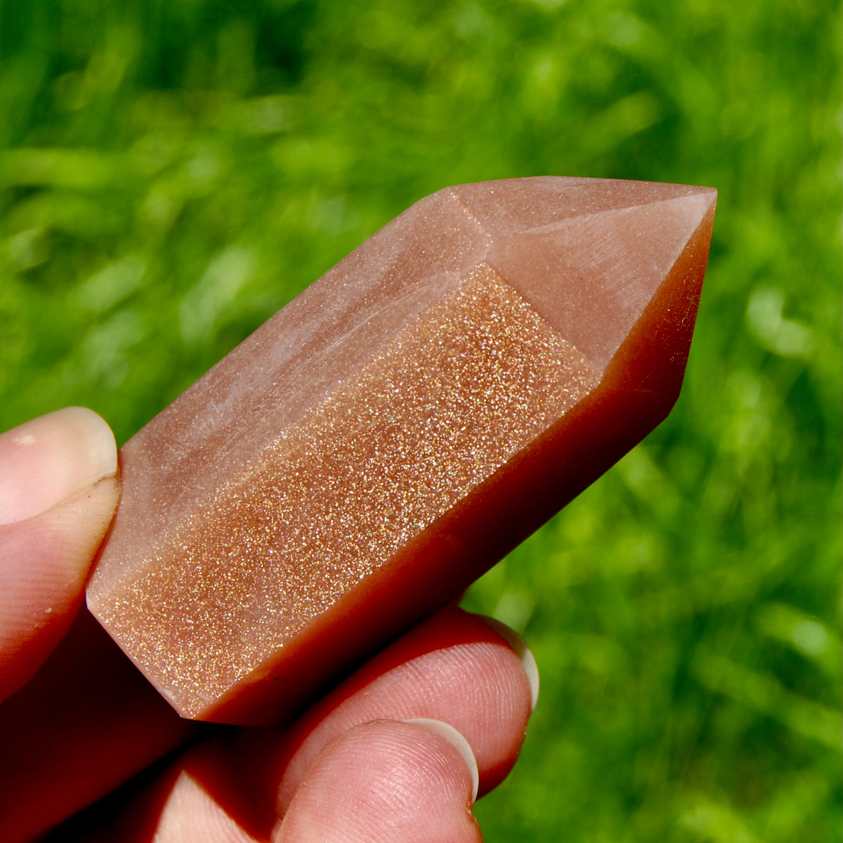 AAA Sunstone Crystal Tower - 2.1in 48g Top Quality Gem Sunstone Polished Point 