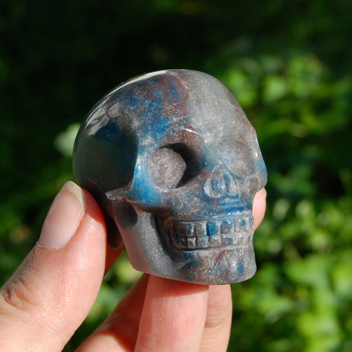 Trolleite Lepidolite Crystal Skull - 2in Stone of Spiritual Awakening