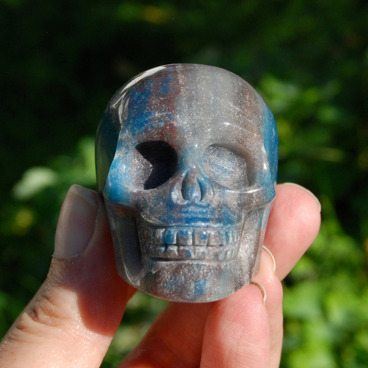 Trolleite Lepidolite Crystal Skull - 2in Stone of Spiritual Awakening