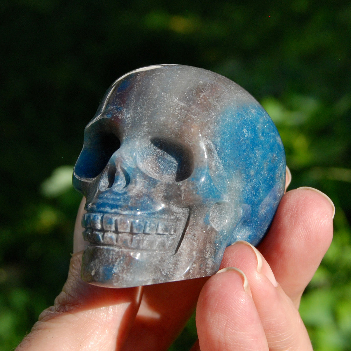 Trolleite Lepidolite Crystal Skull - 2in Stone of Spiritual Awakening