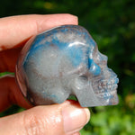 Trolleite Lepidolite Crystal Skull - 2in Stone of Spiritual Awakening