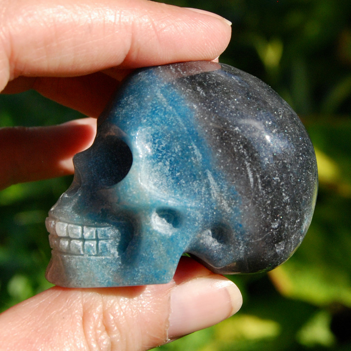 Trolleite Lepidolite Crystal Skull 2in - Stone of Spiritual Awakening