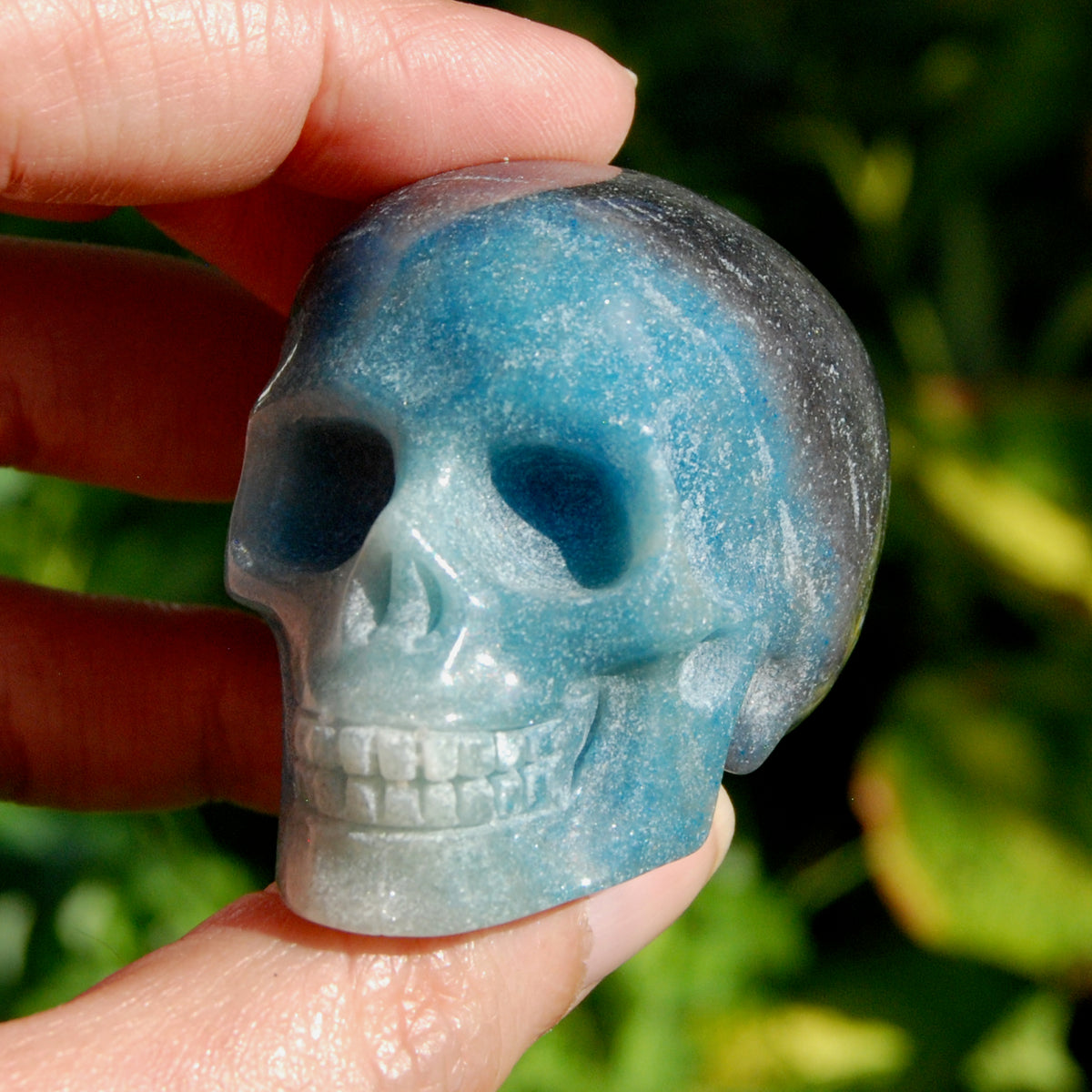 Trolleite Lepidolite Crystal Skull 2in - Stone of Spiritual Awakening