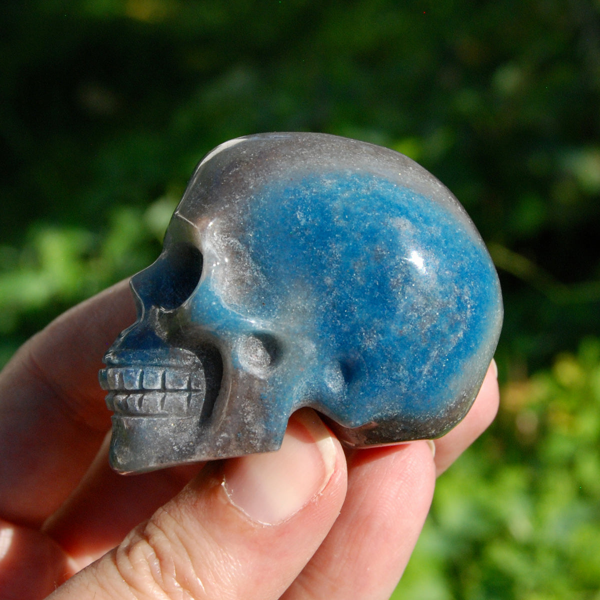 Trolleite Lepidolite Crystal Skull - 2in Stone of Spiritual Awakening