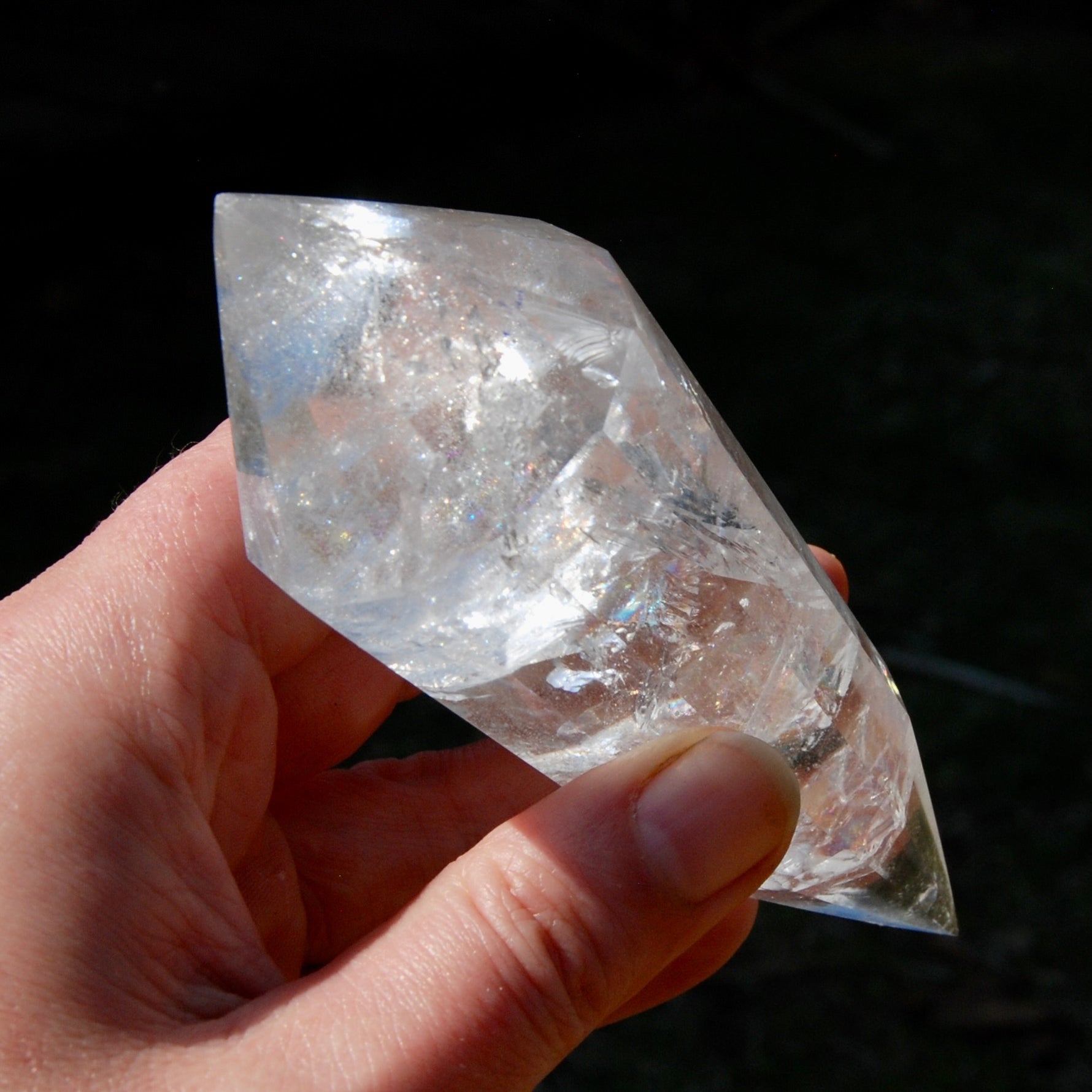 Clear Quartz Vogel Crystal – Rainbow Filled 12 Sided Healing Wand from Brazil