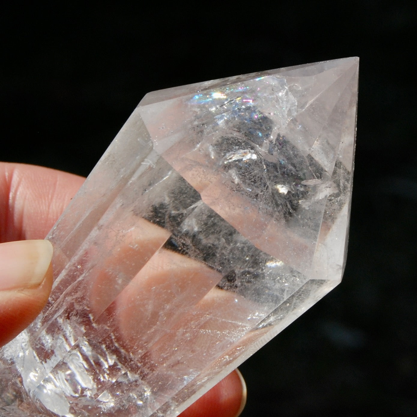 Clear Quartz Vogel Crystal – Rainbow Filled 12 Sided Healing Wand from Brazil