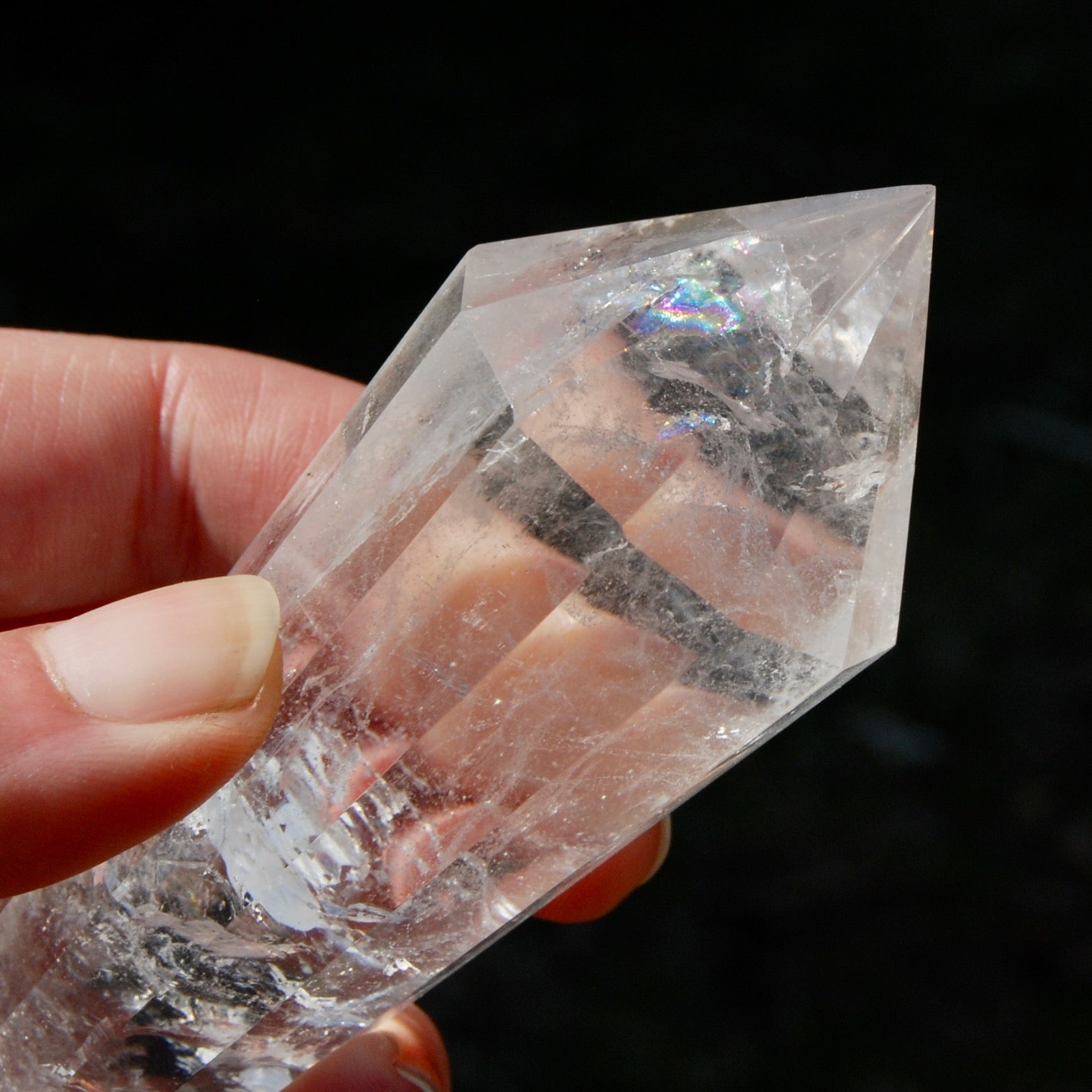 Clear Quartz Vogel Crystal – Rainbow Filled 12 Sided Healing Wand from Brazil