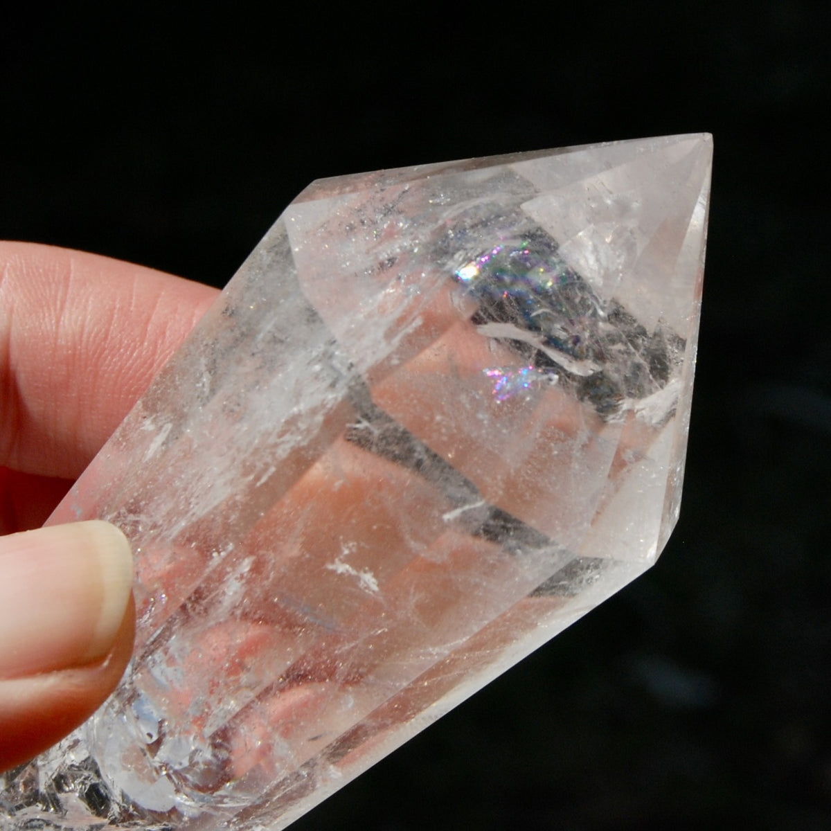 Clear Quartz Vogel Crystal – Rainbow Filled 12 Sided Healing Wand from Brazil
