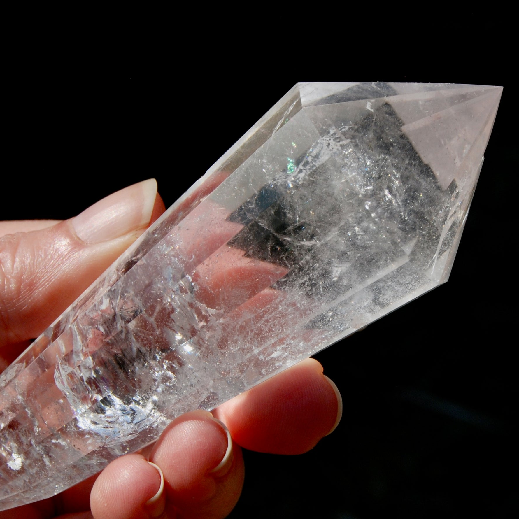 Clear Quartz Vogel Crystal – Rainbow Filled 12 Sided Healing Wand from Brazil