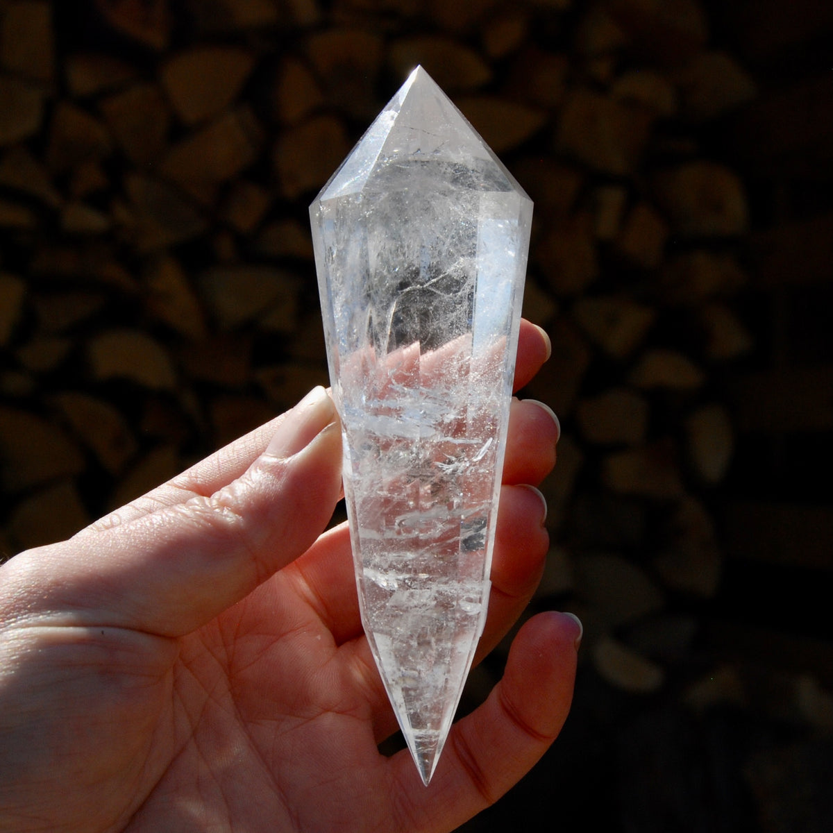 Clear Quartz Vogel Crystal – Rainbow Filled 12 Sided Healing Wand from Brazil