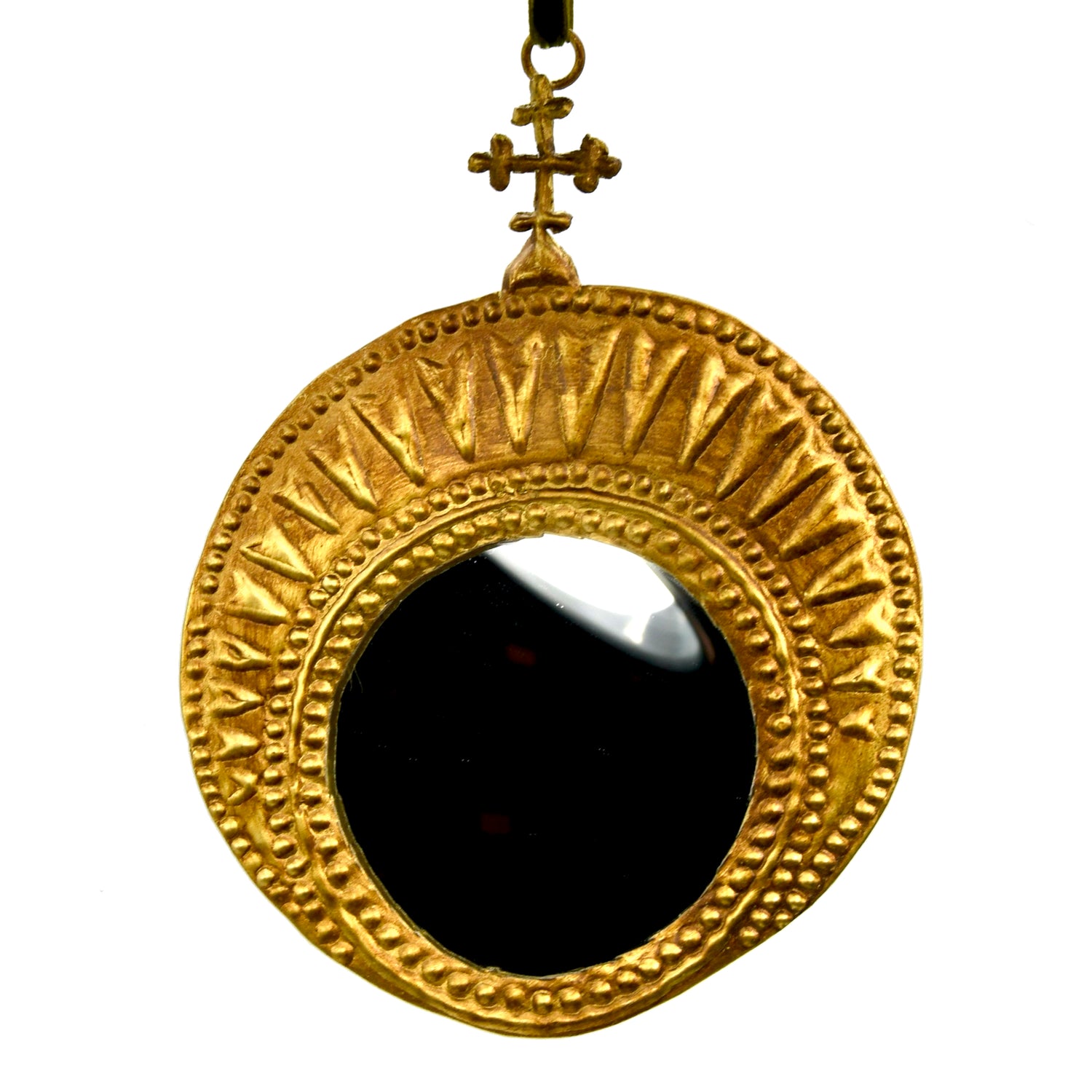 Primitive Holy Cross Ex Voto Milagro Mirror