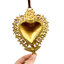 Load image into Gallery viewer, Crowned Gratia Sacred Heart Ex Voto Milagro Ornament
